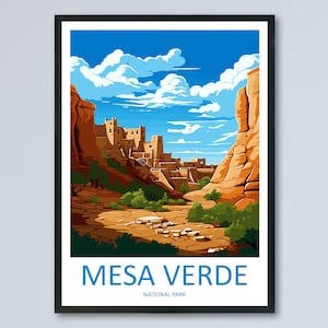 Mesa Verde National Park Travel Print Wall Art Mesa Verde Wall Hanging Home Décor Mesa Verde Gift Art Lovers Colorado Art Gift Lover Print