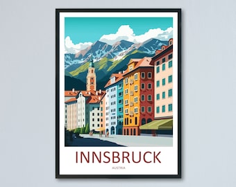 Innsbruck Print Innsbruck Home Decor Landscape Art Print Innsbruck Wall Art for Austria Enthusiast Gift Wall Hanging Innsbruck Austria Print