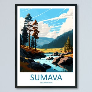 Sumava Travel Print Wall Art Sumava Wall Hanging Home Décor Sumava Gift Art Lovers Czech Republic Art Lover Gift Sumava Art Decor