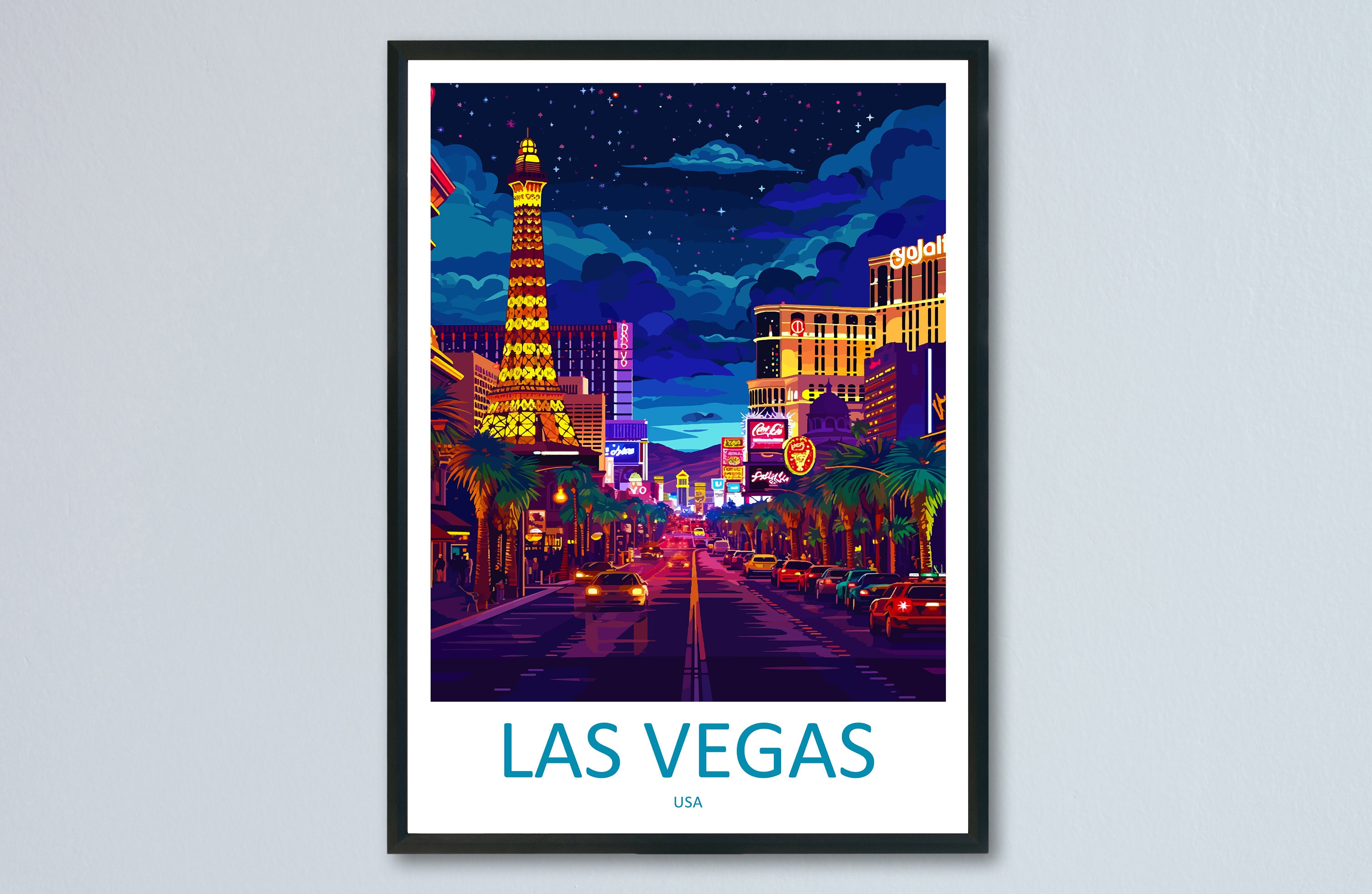 Las Vegas Travel Print Wall Art Las Vegas Wall Hanging Home Décor Las Vegas Gift Art Lovers Nevada Art Lover Gift Las Vegas Wall Décor