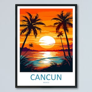 Cancun Travel Print Wall Art Cancun Wall Hanging Home Decoration Cancun Gift Art Lovers Wall Art Print Art Cancun Wall Hanging Poster Decor