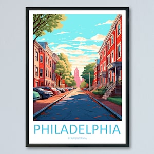 Philadelphia Travel Print Wall Art Philadelphia Wall Hanging Home Décor Philadelphia Gift Art Lovers Pennsylvania Art Lover Travel Poster