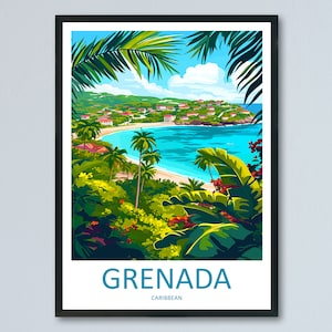 Grenada Travel Print Wall Art Grenada Wall Hanging Home Décor Grenada Gift Art Lovers Wall Art Caribbean Travel Print Poster Gift