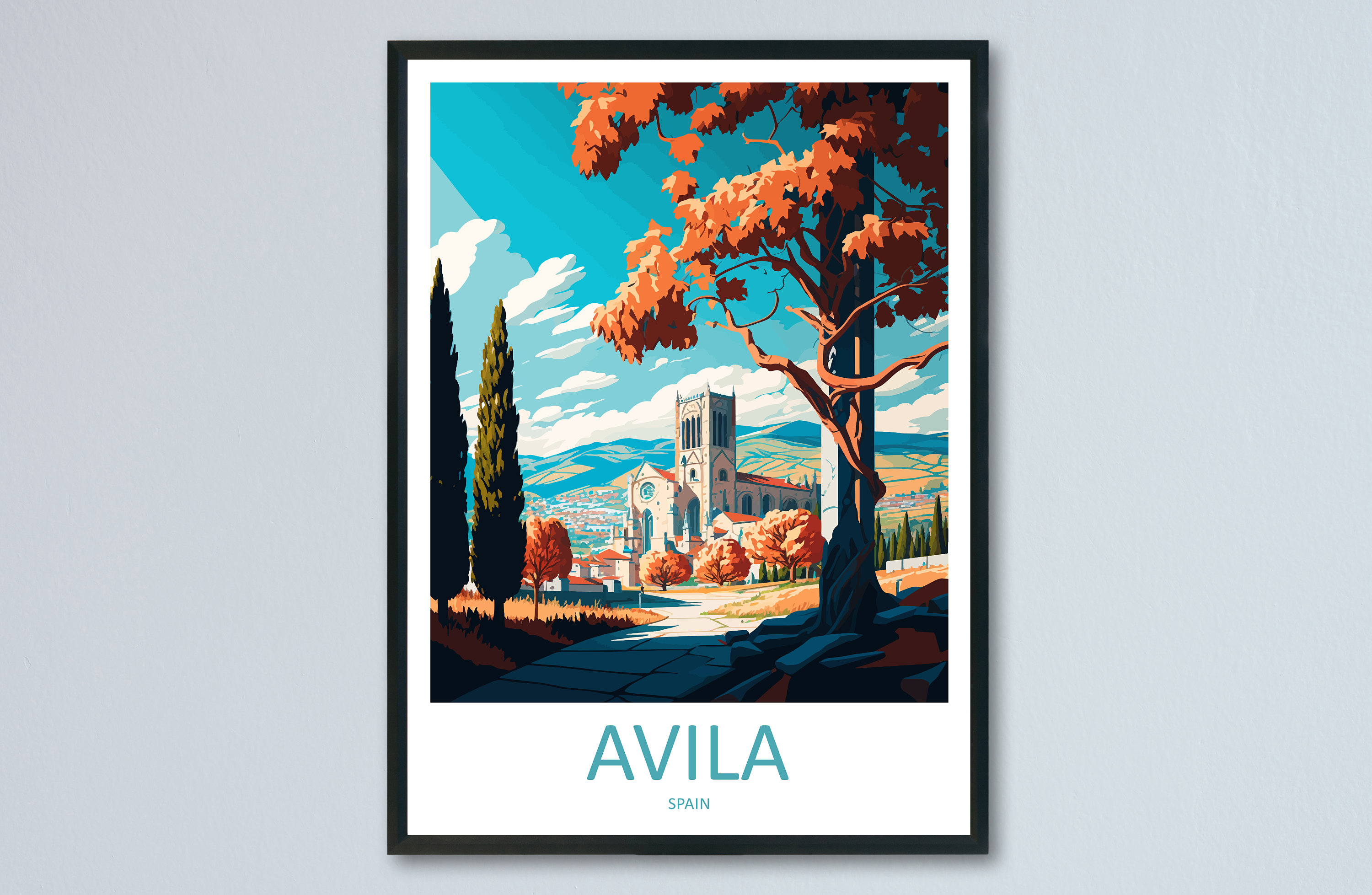 Avila Travel Print Wall Art Avila Wall Hanging Home Décor Avila Gift Art Lovers Spain Art Lover Gift Avila Wall Décor Avila Spain Poster Art