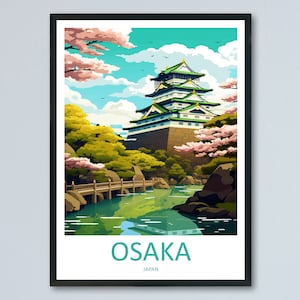 Osaka Travel Print Wall Art Osaka Wall Hanging Home Décor Osaka Gift Art Lovers Osaka Art Lover Gift Osaka Travel Gift Japan