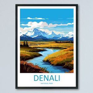 Denali National Park Travel Print Wall Art Denali Wall Hanging Home Décor Denali Gift Art Lovers Alaska Art Lover Gift Denali