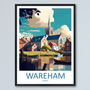 Wareham Travel Print Wall Art Wareham Wall Hanging Home Décor Wareham Gift Art Lovers England Art Lover Gift Wareham Wall Art Poster