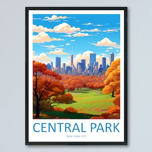 Central Park Travel Print Wall Art Central Park Wall Hanging Home Décor Central Park Gift Art Lovers New York State Art Gift Lover Print