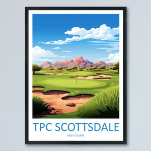 TPC Scottsdale Golf Reise-Druck-Wand-Kunst TPC Scottsdale Wandbehang Hauptdekor TPC Scottsdale Geschenk-Kunstliebhaber Arizona-Kunst-Reise-Plakat