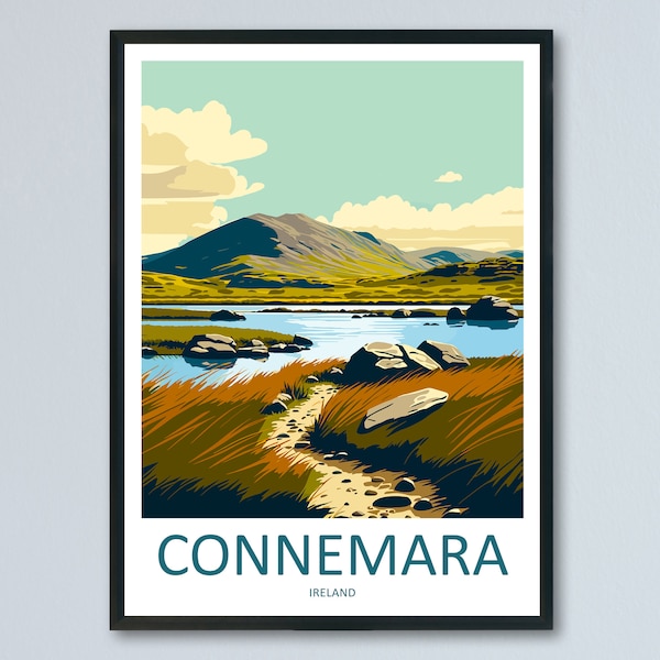 Connemara Travel Print Wall Art Connemara Wall Hanging Home Decoration Connemara Gift Art Lovers Wall Art Print Art Connemara Ireland Print