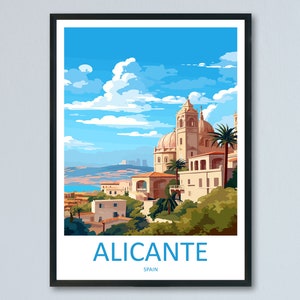 Alicante Podróż Wydruk Sztuka Ścienna Alicante Wisząca Dekoracja Domu Alicante Prezent Miłośnicy Sztuki Hiszpania Prezent Sztuka Alicante Podróż Plakat sztuka