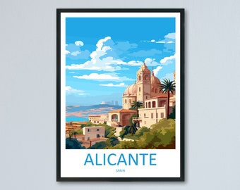 Alicante Travel Print Wall Art Alicante Wall Hanging Home Décor Alicante Gift Art Lovers Spain Art Gift Alicante Travel Poster art