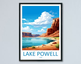 Lake Powell Travel Print Wall Art Lake Powell Wall Hanging Home Décor Lake Powell Gift Art Lovers Utah Art Lover Gift Travel Poster