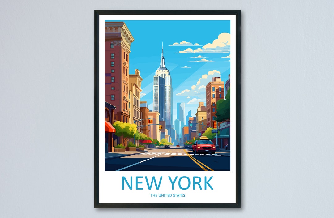 New York Travel Print Wall Art New York Wall Hanging Home Décor New