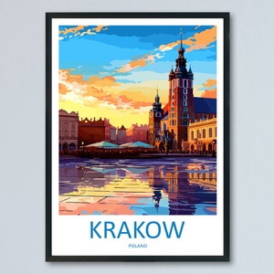 Krakau Reise Print Wandkunst Krakau Wandbehang Wohnkultur Krakau Geschenk Kunstliebhaber Polen Kunstliebhaber Geschenk Krakau Reise Wandkunst