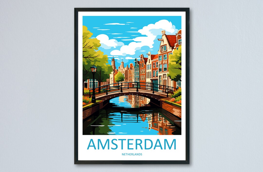 Amsterdam Travel Print Wall Art Amsterdam Wall Hanging Home Décor