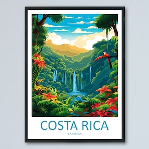 Costa Rica reizen afdrukken kunst aan de muur Costa Rica muur opknoping woondecoratie Costa Rica cadeau kunstliefhebbers kunst aan de muur kunst Caribische reizen afdrukken