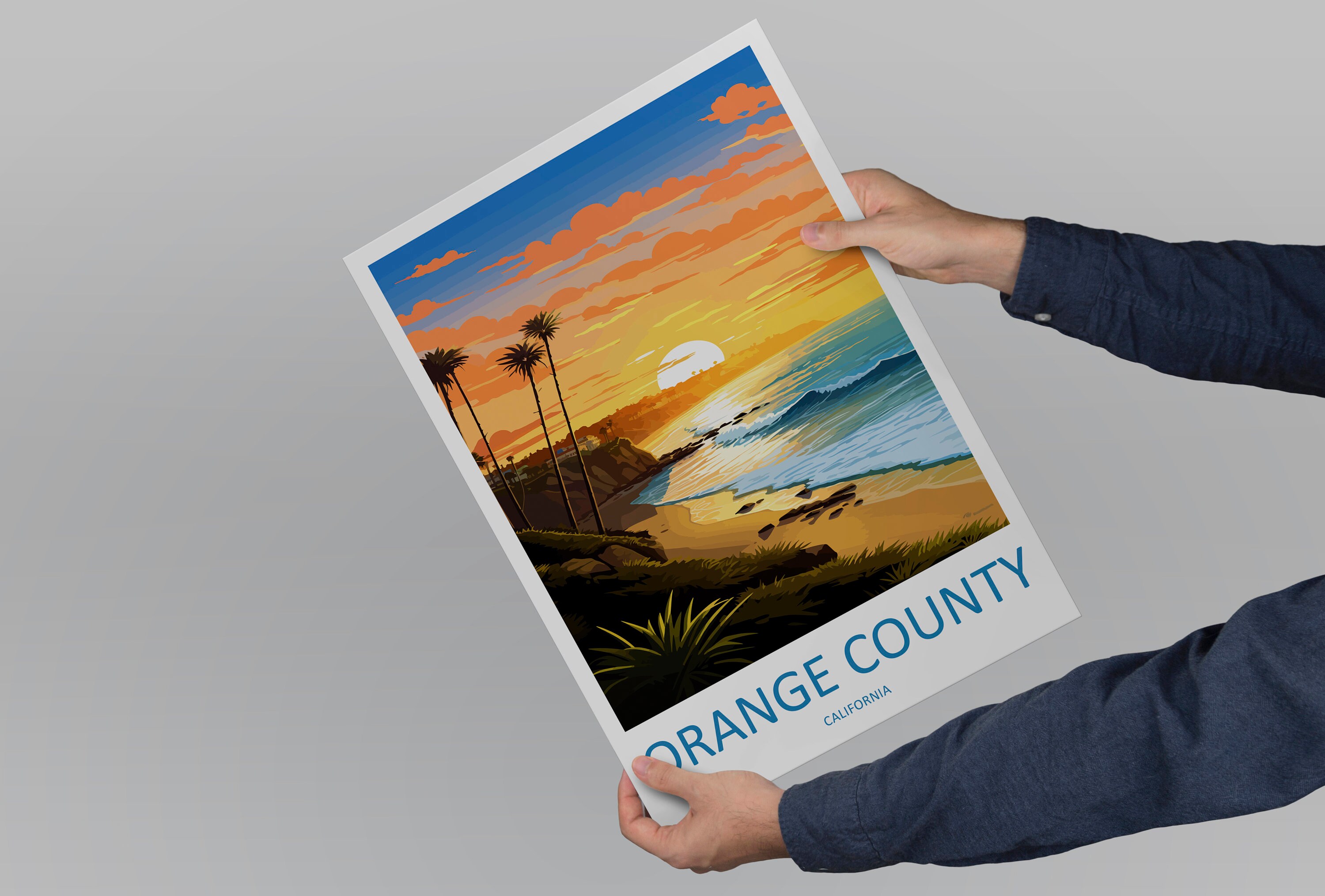 Orange County Travel Print Wall Art Orange County Wall Hanging