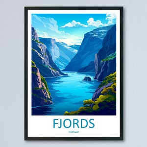 The Fjords Travel Print The Fjords Norway Home Décor The Fjords Art Print Norwegian Mountains Room Print For Scandinavian Mountains Gift Art