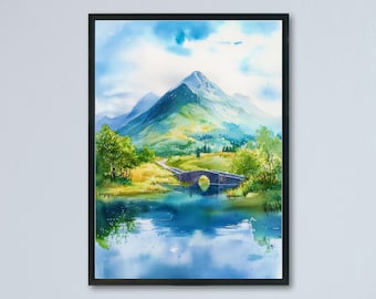 Killarney Aquarell Poster Wall Art Killarney Wandbehang Home Décor Killarney Geschenk Kunstliebhaber Irland Wandkunst Killarney Travel Poster