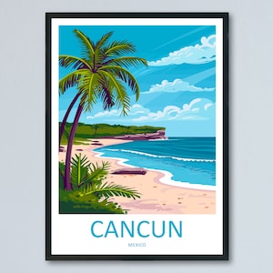 Cancun Travel Print Wall Art Cancun Wall Hanging Home Decoration Cancun Gift Art Lovers Wall Art Print Art Cancun Wall Hanging Poster Decor