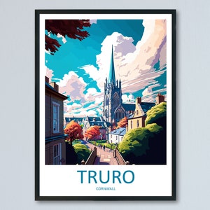 Truro Travel Print Wall Art Truro Wall Hanging Home Décor Truro Gift Art Lovers England Art Lover Gift Truro Art Poster For UK Lovers