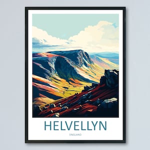 Helvellyn Travel Print Wall Art Helvellyn Wall Hanging Home Décor Helvellyn Gift Art Lovers England Art Lover Gift Helvellyn Travel Gift
