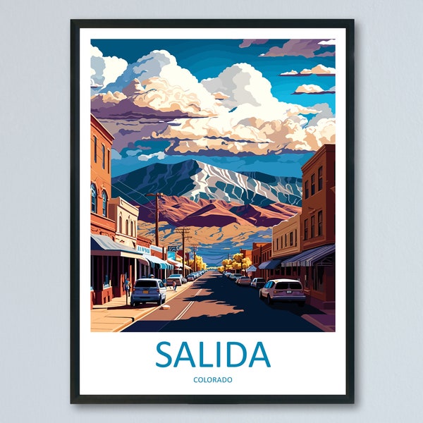 Salida Travel Print Wall Art Salida Wall Hanging Home Décor Salida Gift Art Lovers Colorado Art Lover Gift