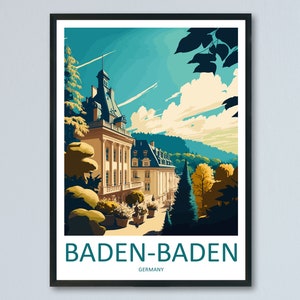 Baden-Baden Travel Print Wall Art Baden-Baden Wall Hanging Home Décor Baden-Baden Gift Art Lovers Germany Art Lover Gift Baden-Baden Art