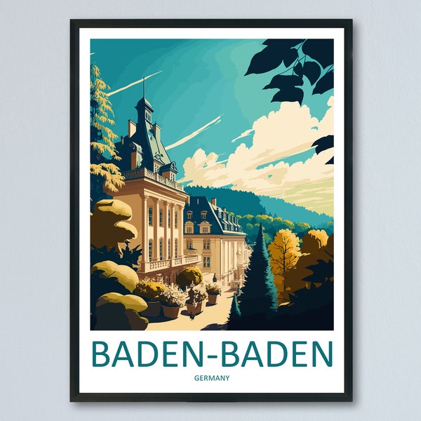 Baden-Baden Travel Print Wall Art Baden-Baden Wall Hanging Home Décor Baden-Baden Gift Art Lovers Germany Art Lover Gift Baden-Baden Art