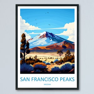 San Francisco Peaks Travel Print Wall Art San Francisco Peaks Wall Hanging Home Décor San Francisco Peaks Gift Art Lovers Arizona Art Lover