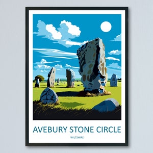 Avebury Stone Circle Travel Print Wall Art Avebury Circle Wall Hanging Home Decor Avebury Circle Gift Art Lovers Wall Art Print Avebury Art