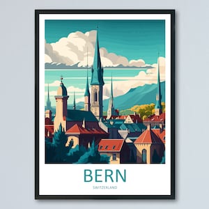 Bern Druck Bern Home Décor Schweiz Kunstdruck Bern Wandbild Für die Schweiz Geschenk Wandbehang Bern Home Decor Kunstwerk Bern Poster Art