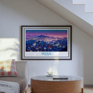 Seoul Sydkorea Landskap Resa Poster Scenisk Stadssilhuett Väggkonst Historiska Palats Tryck Asien Dekor Vacker Seoul Konstverk bild 5