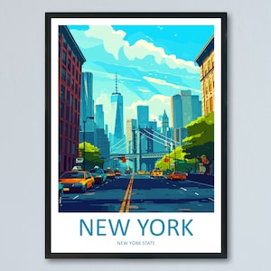 New York Travel Print Wall Art New York Wall Hanging Home Décor New York Gift Art Lovers New York State Art Gift Lover Print