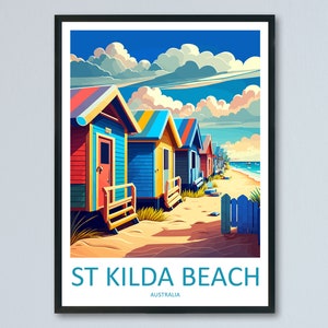 St Kilda Beach Travel Print Wall Art St Kilda Beach Wall Hanging Home Décor St Kilda Beach Gift Art Lovers Wall Art Australia Travel Print