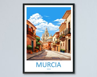 Murcia Travel Print Wall Art Murcia Pared Colgante Decoración del Hogar Murcia Regalo Amantes del Arte España Amante del Arte Regalo Murcia Impresión España Arte