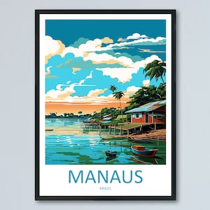 Manaus Travel Print Wall Art Manaus Wall Hanging Home Decor Manaus Gift Art Lovers Wall Art Print Art Brazil Travel Poster