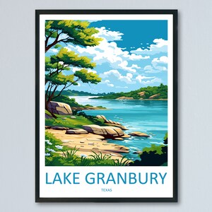 Lake Granbury Travel Print Wall Art Lake Granbury Wall Hanging Home Décor Lake Granbury Gift Art Lovers Texas Art Lover Gift Texas