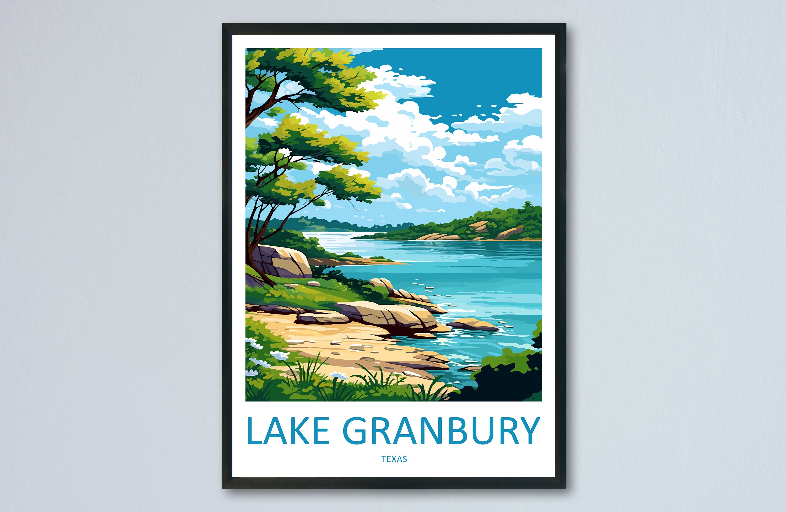 Lake Granbury Travel Print Wall Art Lake Granbury Wall Hanging
