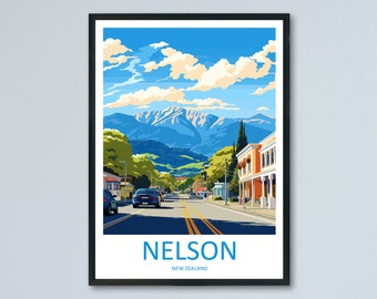 Nelson Travel Print Wall Art Nelson Wall Hanging Home Décor Nelson Gift Art Lovers New Zealand Art Lover Gift Nelson New Zealand Poster