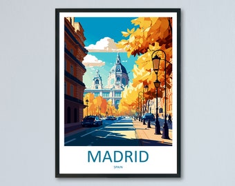 Madrid Travel Print Wall Art Madrid Wall Hanging Home Décor Madrid Gift Art Lovers Spain Art Lover Gift Madrid Wall Décor Madrid Spain Print
