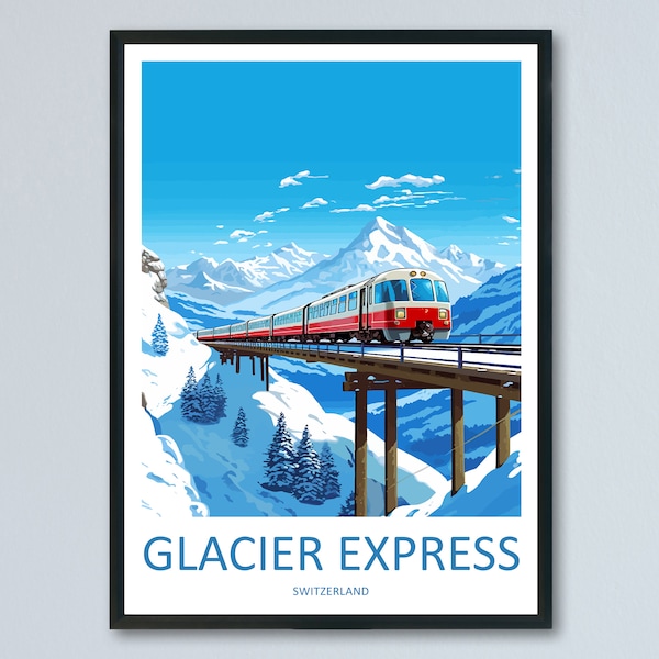“Glacier Express Travel Print Wall Art “Glacier Express” Wandbehang “Glacier Express” 2018 Schweiz Kunstliebhaber Geschenk “Glacier Express”