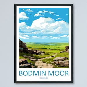 Bodmin Moor Reise Print Wand Kunst Bodmin Moor Wandbehang Home Dekor Bodmin Moor Geschenk Kunstliebhaber England Kunstliebhaber Geschenk Bodmin Moor Reise