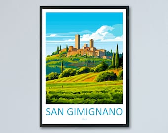 San Gimignano Travel Print Wall Art San Gimignano Italy Wall Hanging Home Decor San Gimignano Gift Art Lovers Wall Art Print Italy