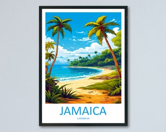 Jamaica Travel Print Wall Art Jamaica Wall Hanging Home Décor Jamaica Gift Art Lovers Wall Art Caribbean Travel Print Poster Gift