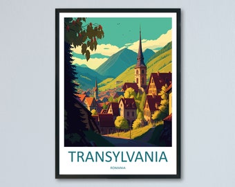 Transylvania Travel Print Transylvania Home Décor Romania Art Print Romania Village Room Print For Transylvania Gift Art Poster Wall Art