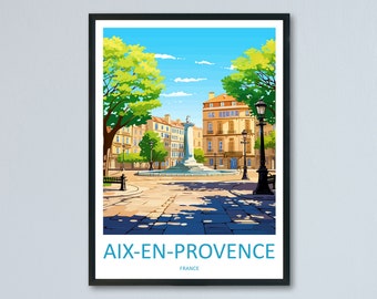 Aix En Provence Travel Print Wall Art Aix En Provence Wall Hanging Home Décor Aix En Provence Gift Art Lovers France Art Lover Gift
