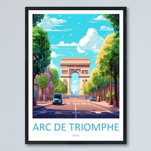 Impresión de viaje del Arco del Triunfo Arte de pared Colgante de pared del Arco del Triunfo Decoración del hogar Regalo del Arco del Triunfo Amantes del arte Francia Regalo para amantes del arte París