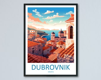 クロアチア、ドゥブロヴニク、アドリア海の真珠 - オリジナル絵画と